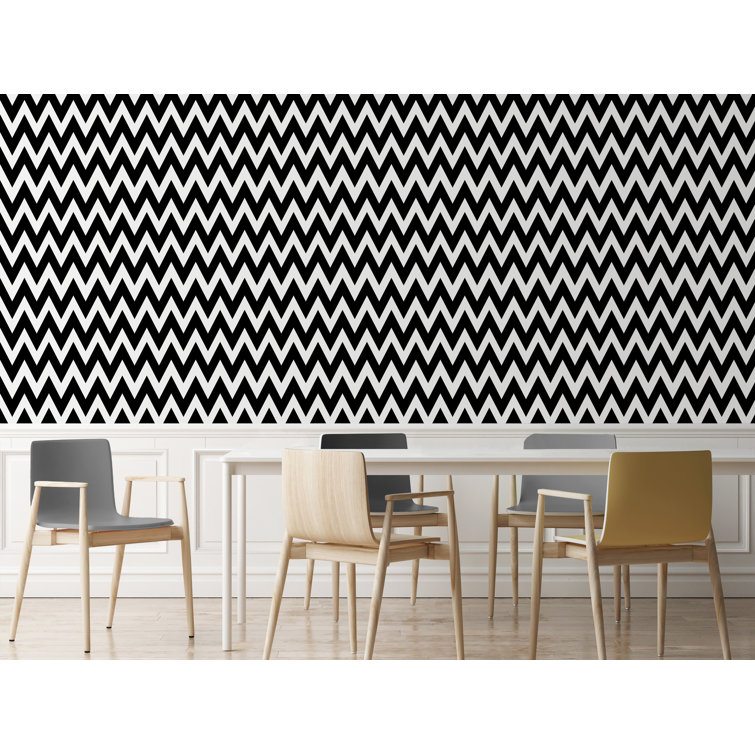 Ebern Designs Brandusa Zig Zag Smooth Peel and Stick Wallpaper Panel